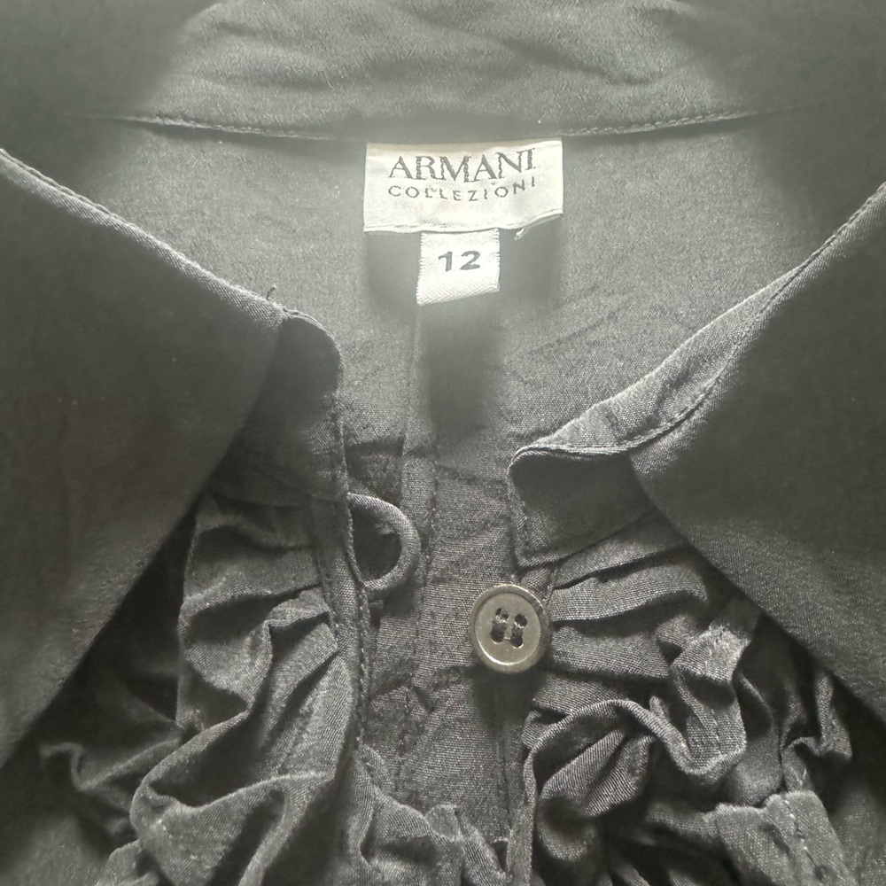 Armani Collezioni Beautiful Black Silk Blouse.